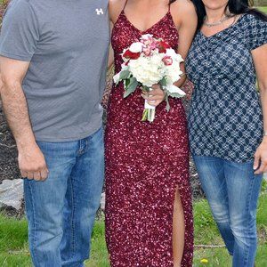 Wine Colored Sequen Gown by Lush (Jasz Couture) Size 0